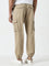 WES Casuals Beige Relaxed-Fit Mid-Rise Cotton Blend Pants