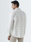 WES Casuals Off-White Checkered Relaxed-Fit Cotton Shirt