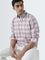 WES Casuals Pink Checkered Design Relaxed-Fit Cotton Shirt