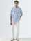 WES Casuals Blue Striped Design Relaxed-Fit Cotton Shirt