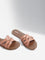 LUNA BLU Orange Criss-Cross Multi-Strap Slides