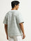 Nuon Sage Stripe Printed Relaxed-Fit Cotton T-Shirt