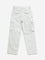 Y&F Kids Off-White Cargo-Style Relaxed - Fit Mid - Rise Jeans