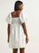 Nuon White Empire-Line Cotton Dress