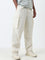 Nuon Off-White Relaxed-Fit Mid-Rise Trousers