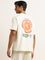 Nuon Off-White Text Printed Relaxed-Fit Cotton T-Shirt