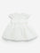 HOP Baby White Floral Embroidered Frock Dress