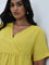 Gia Yellow Solid A-Line Dress