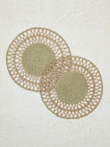 Westside Home Green Woven Textured Placemats (Set of 2)