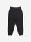 HOP Kids Black Text Printed Mid-Rise Cotton Blend Joggers