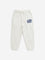 HOP Kids Off-White Printed Mid-Rise Cotton Blend Joggers