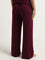 Wunderlove Burgundy Solid High-Rise Pants