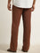 ETA Brown Mid-Rise Relaxed-Fit Cotton Blend Chinos