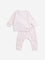 HOP Baby Pink Cherry Printed Cotton T-Shirt & Pants Set