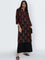 Utsa Black Butta Printed Straight Cotton Kurta