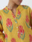 Utsa Yellow Floral Printed Straight Cotton Kurta