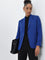 Wardrobe Blue Solid Blazer