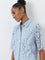 Wardrobe Light Blue Lace Design Shirt