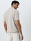 Ascot Beige Stripe Printed Relaxed-Fit Cotton Polo T-Shirt