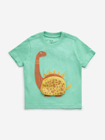 HOP Kids Green Dinosaur Fanny Pack Cotton T-Shirt