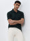 WES Casuals Green Relaxed-Fit Cotton Blend Polo T-Shirt