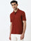 WES Casuals Rust Slim-Fit Cotton Blend Polo T-Shirt