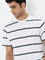 WES Lounge White Striped Relaxed-Fit T-Shirt