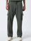 Studiofit Olive Mid-Rise Relaxed-Fit Track Pants