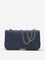 LOV Dark Blue Chain-Detailed Sling Bag