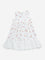 Utsa Kids White Floral Printed Cotton Tiered Dress (2-8 Year)