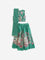 Utsa Kids Jade Green Floral Printed Ghagra, Choli with Dupatta Set (2-8 Years)