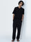 ETA Black Knitted Slim-Fit Cotton T-Shirt