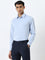 WES Formals Blue Solid Slim-Fit Shirt