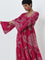 Utsa Pink Bandhani Print A-Line Dress