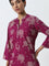 Utsa Wine Bandhani Printed Straight Cotton Kurta