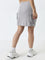 Studiofit Grey Ribbed High-Rise Skirt