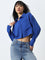 Nuon Blue Crinkle Textured Shirt