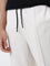 Studiofit Off-White Solid Relaxed-Fit Mid-Rise Track Pants