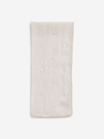 Zuba Beige Embellished Stole