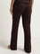 Wunderlove Dark Brown Ribbed Textured High-Rise Pants