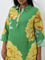 Diza Green Floral Printed A-Line Kurta