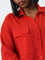 Nuon Red Waffle-Textured Shirt