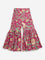 Utsa Kids Dark Pink Floral Printed High-Rise Gharara (2-8 years)