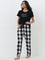 Wunderlove Black Checkered Mid-Rise Pyjamas