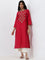 Utsa Magenta Embellished A-Line Kurta