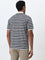 WES Casuals Navy Striped Slim-Fit Polo T-Shirt