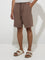 ETA Brown Relaxed-Fit Mid-Rise Cotton Shorts