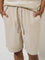 ETA Beige Relaxed-Fit Mid-Rise Cotton Shorts