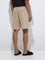 ETA Taupe Relaxed-Fit Mid-Rise Cotton-Blend Shorts