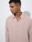 ETA Dusty Pink Crinkled-Textured Relaxed-Fit Cotton Shirt
